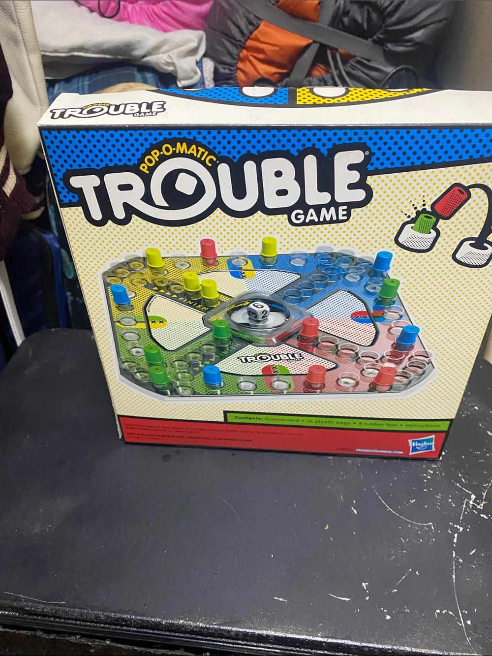 Hasbro Trouble Game - Blue, Green, Yellow, Red Pegs